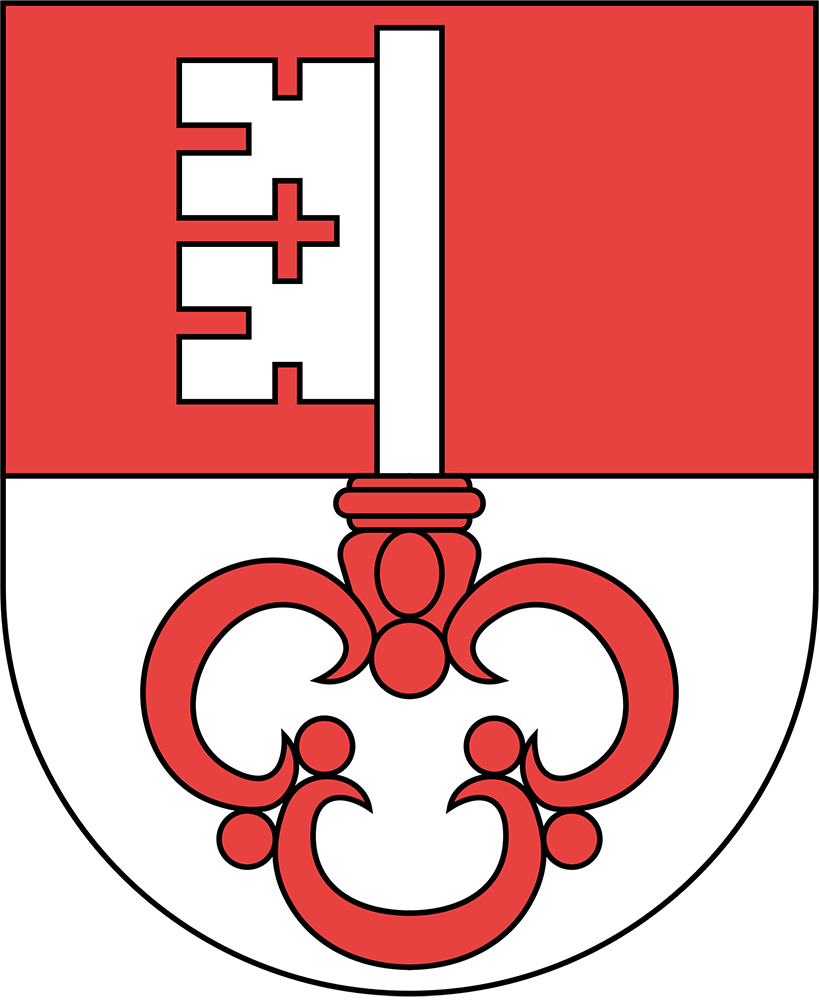 Wappen: oben rot mit weissem Schlüssel als Symbol für Obwalden, unten weiss.