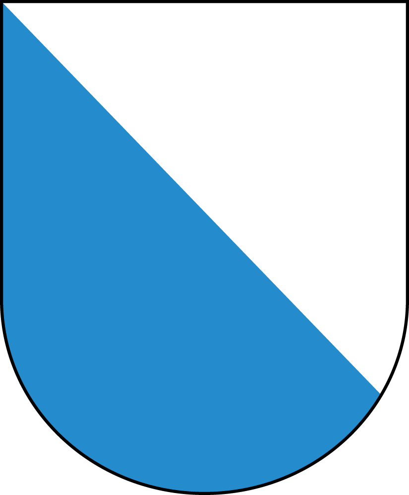 Diagonal geteiltes Schild: oberer Teil weiß, unterer Teil blau - geeignet für Webdesign.