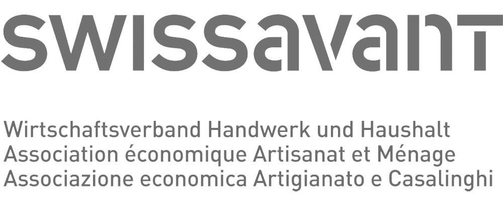 Logo "swissavant" mit Unterzeilen auf Deutsch, Französisch und Italienisch.