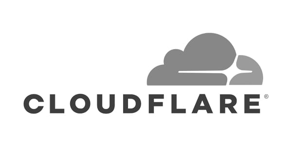 Cloudflare-Logo mit stilisierter Wolke, Sonnenblume und "CLOUDFLARE" in fetten Buchstaben.
