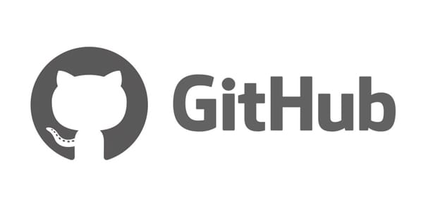 GitHub-Logo: Stilisierte Katze mit Schwanz in einem Kreis, daneben der fette Text "GitHub".